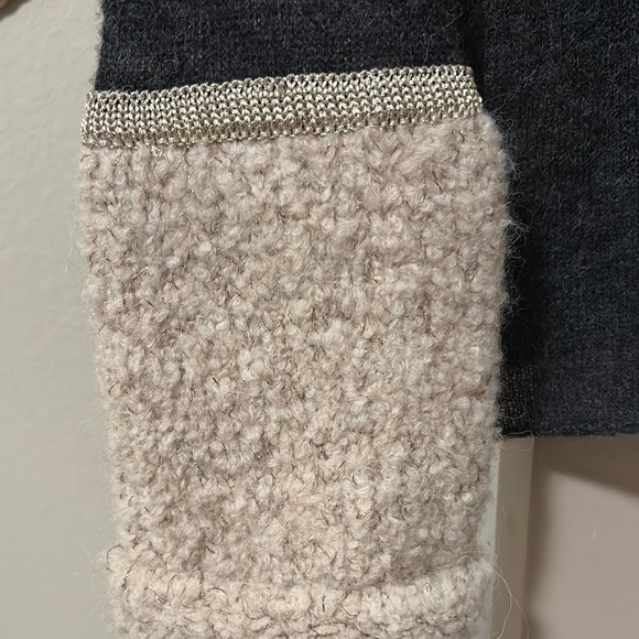 Tory Burch Gray and Cream Turtleneck Sweater wool/alpaca blend XL - Picture 3 of 8